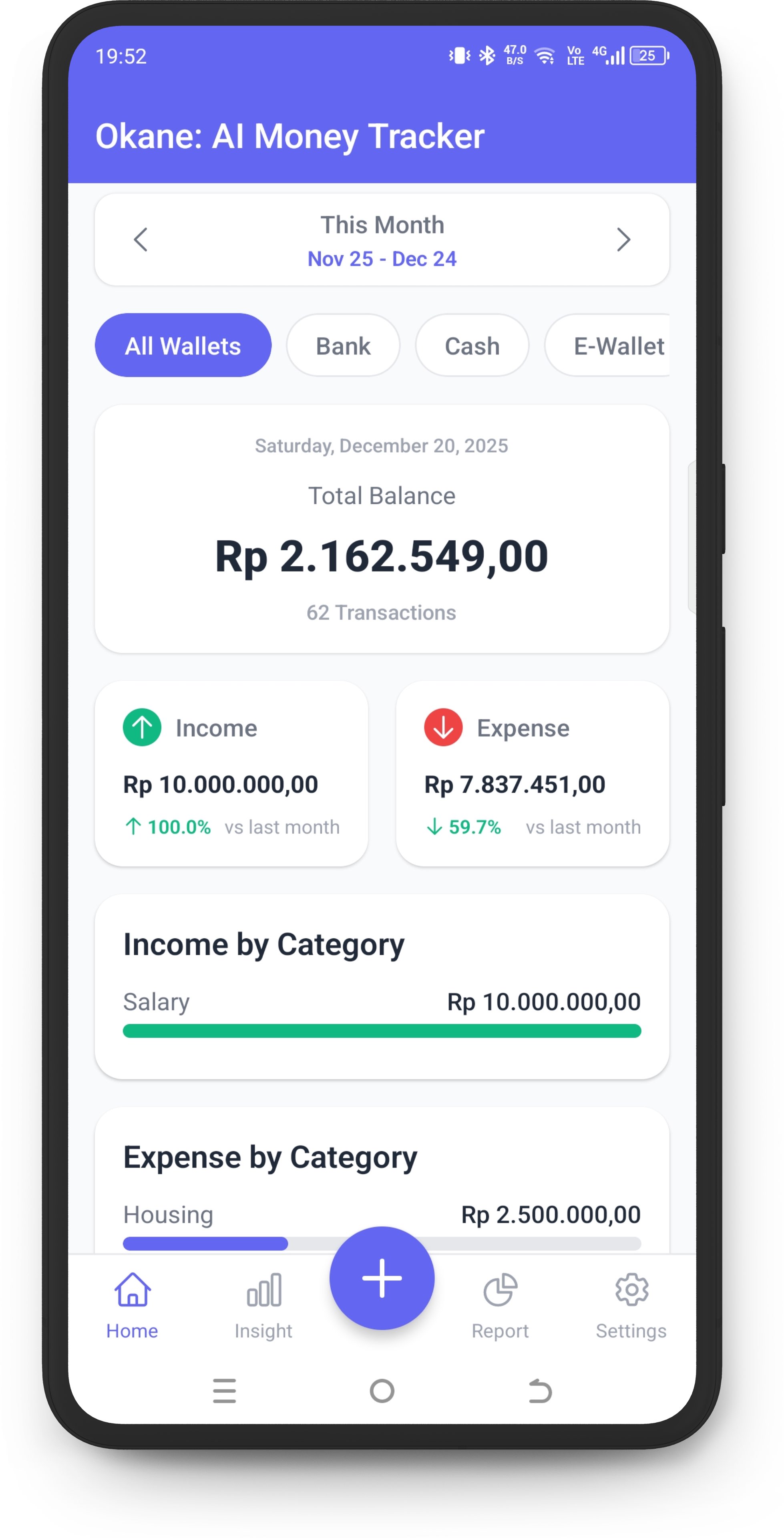 Okane Home Dashboard
